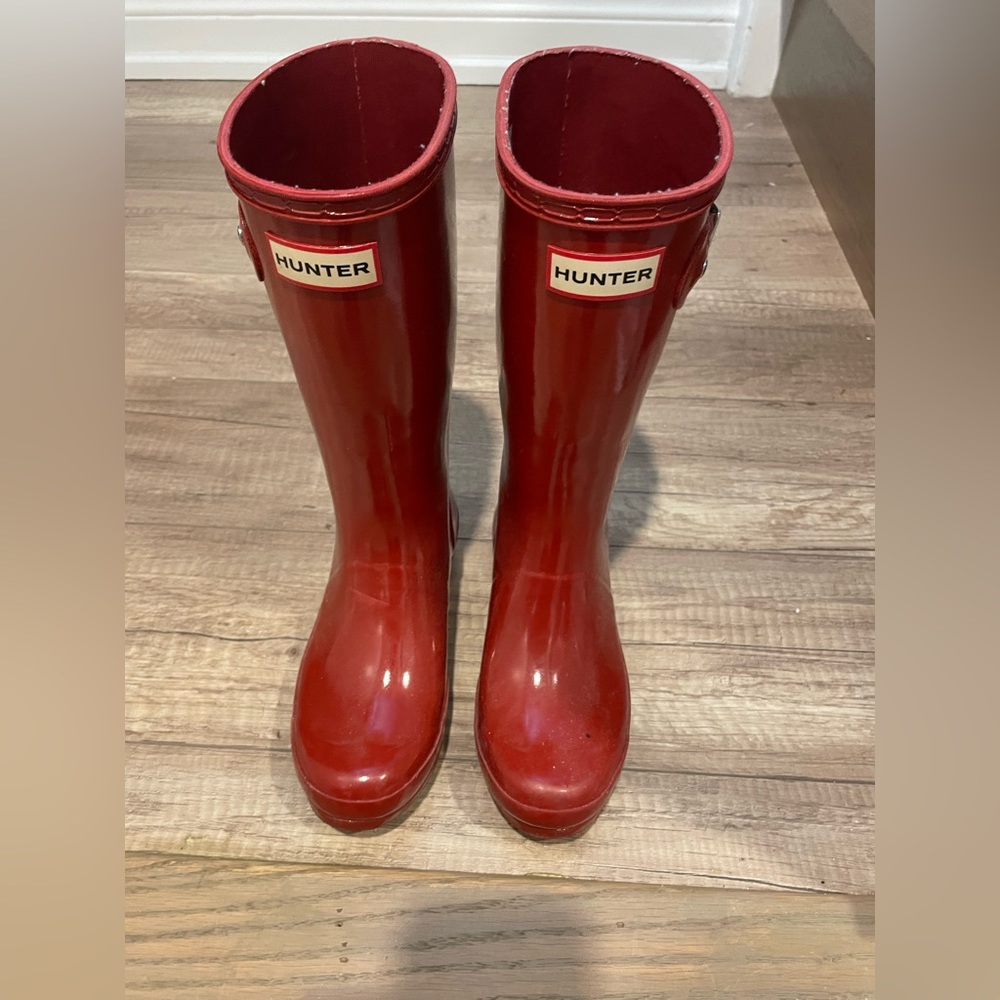 Girls Hunter boots worn 3 times sz 3/4